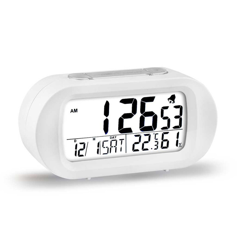 ELBE RD-009-B RD-009-B, Reloj despertador digital, Blanco, Cualquier género, Botones, LCD, 7,87 cm (3.1")