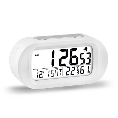 ELBE RD-009-B RD-009-B, Reloj despertador digital, Blanco, Cualquier género, Botones, LCD, 7,87 cm (3.1")