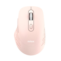 Nilox NXMODWI03 RATON DUAL WIRELESS 1600 DPI ROSA, Óptico, Bluetooth + USB Type-A, 1600 DPI, Rosa