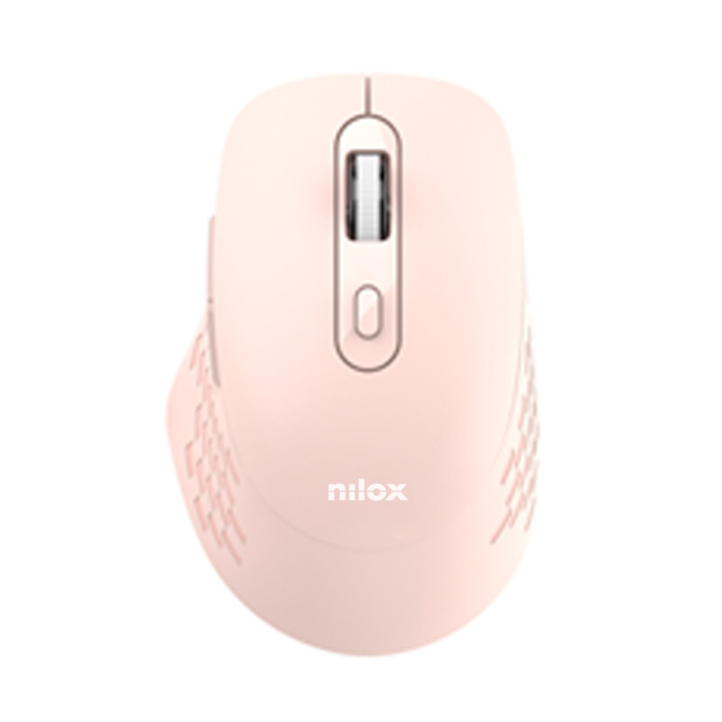 Nilox NXMODWI03 RATON DUAL WIRELESS 1600 DPI ROSA, Óptico, Bluetooth + USB Type-A, 1600 DPI, Rosa