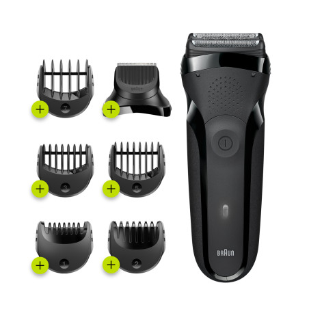 Braun 735742 Series 3 300BT, Máquina de afeitar de rotación, Negro, Botones, 1 mm, Batería, Batería integrada