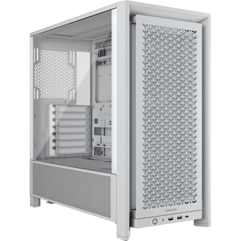 Corsair CC-9011313-WW FRAME 4000D RS, Midi Tower, PC, Blanco, ATX, EATX, micro ATX, Mini-ITX, Plástico, Acero, Vidrio