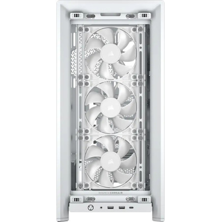 Corsair CC-9011313-WW FRAME 4000D RS, Midi Tower, PC, Blanco, ATX, EATX, micro ATX, Mini-ITX, Plástico, Acero, Vidrio