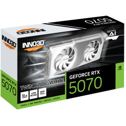 INNO3D N50702-12D7X-195064W GeForce RTX 5070 TWIN X2 OC WHITE, GeForce RTX 5070, 12 GB, GDDR7, 192 bit, PCI Express 5.0, 2 2
