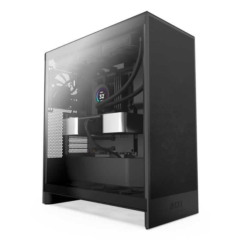 NZXT CM-H72FB-01 H7 Flow, Midi Tower, PC, Negro, ATX, EATX, micro ATX, Mini-ITX, SGCC, Vidrio templado, 18,5 cm