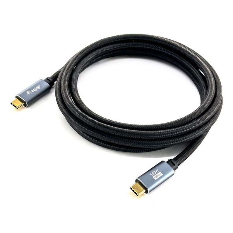 Equip 128359 128359 Cable USB 3.2 Gen 2 C a C, M/M, 3,0m, PD100W , 4K/60Hz, 10Gbps, Negro, 3 m, USB C, USB C, USB 3.2 Gen 2