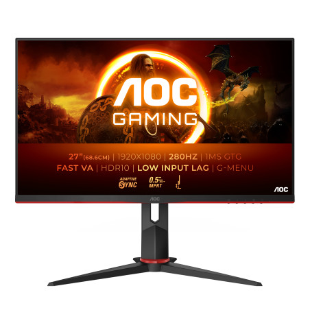 AOC 27G2ZN3/BK G2 27G2ZN3/BK, 68,6 cm (27"), 1920 x 1080 Pixeles, Full HD, LCD, 1 ms, Negro, Rojo