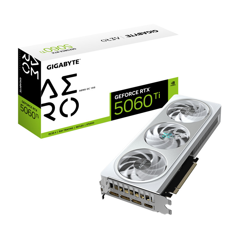 GIGABYTE GV-N506TAERO OC-16GD GeForce RTX 5060 Ti AERO OC 16G Tarjeta Gráfica – 16 GB GDDR7, 128 bits, PCI-E 5.0, 2647MHz