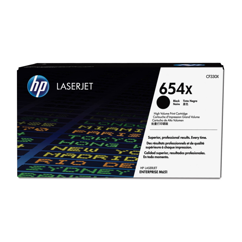 HP CF330X Cartucho de tóner original LaserJet 654X de alta capacidad negro, 20500 páginas, Negro, 1 pieza(s)