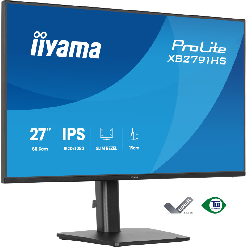 iiyama XB2791HS-B1 ProLite XB2791HS-B1, 68,6 cm (27"), 1920 x 1080 Pixeles, Full HD, LED, Negro