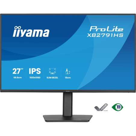 iiyama XB2791HS-B1 ProLite XB2791HS-B1, 68,6 cm (27"), 1920 x 1080 Pixeles, Full HD, LED, Negro