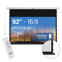 iggual IGG319680 Pantalla eléc tensionada 16:9 92" 203x114cm, Motorizado, 2,34 m (92"), 2,03 m, 114 cm, 16:9, Pantalla