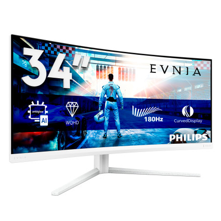 Philips 34M2C5501A/00 Evnia 5000 34M2C5501A/00, 86,4 cm (34"), 3440 x 1440 Pixeles, Wide Quad HD, LCD, 1 ms, Blanco
