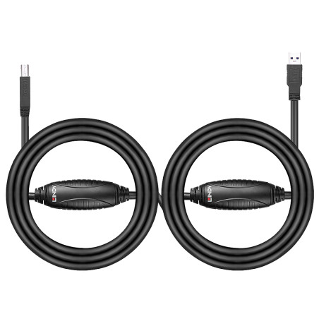 Lindy 43098 43098, 10 m, USB A, USB B, USB 3.2 Gen 1 (3.1 Gen 1), 5 Gbit/s, Negro