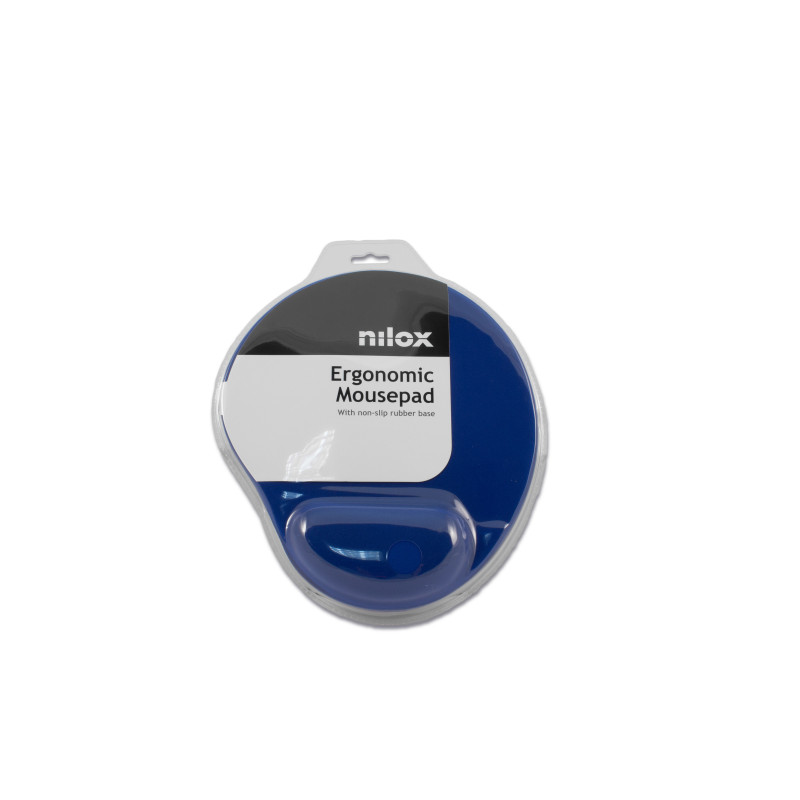 Nilox NXMPE02 Alfombrilla ergonómica de color azul de, Azul, Monocromo, Descansa muñecas
