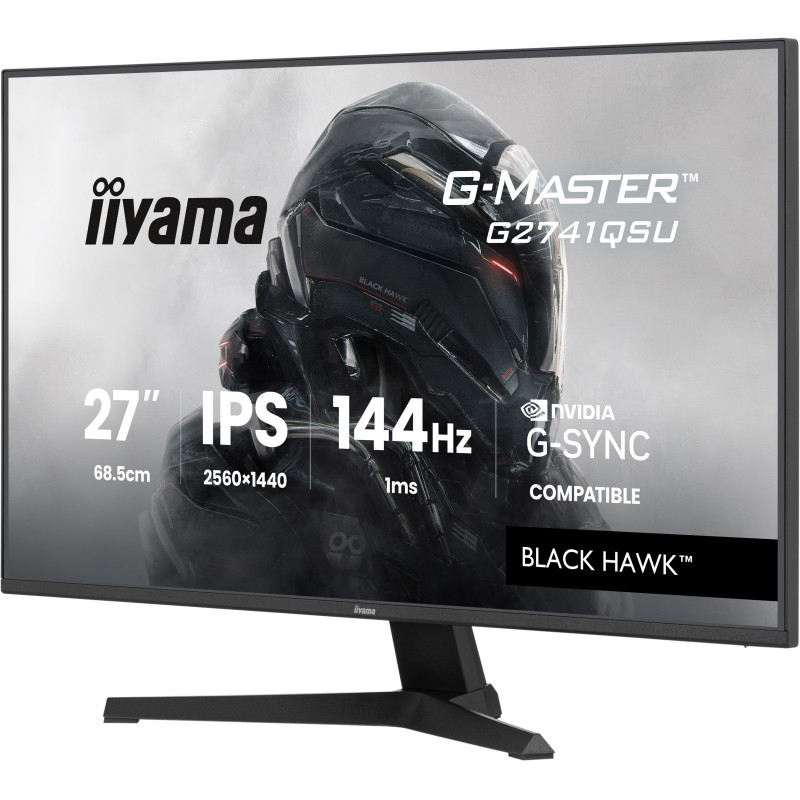 iiyama G2741QSU-B1 G-MASTER G2741QSU-B1, 68,6 cm (27"), 2560 x 1440 Pixeles, 4K Ultra HD, QLED, 1 ms, Negro
