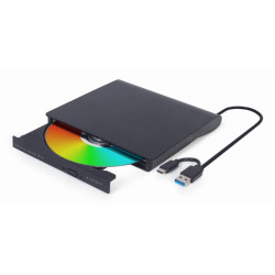 Gembird DVD-USB-031 DVD-USB-031, Negro, Frente, CE, Escritorio, DVD±RW, USB Tipo C