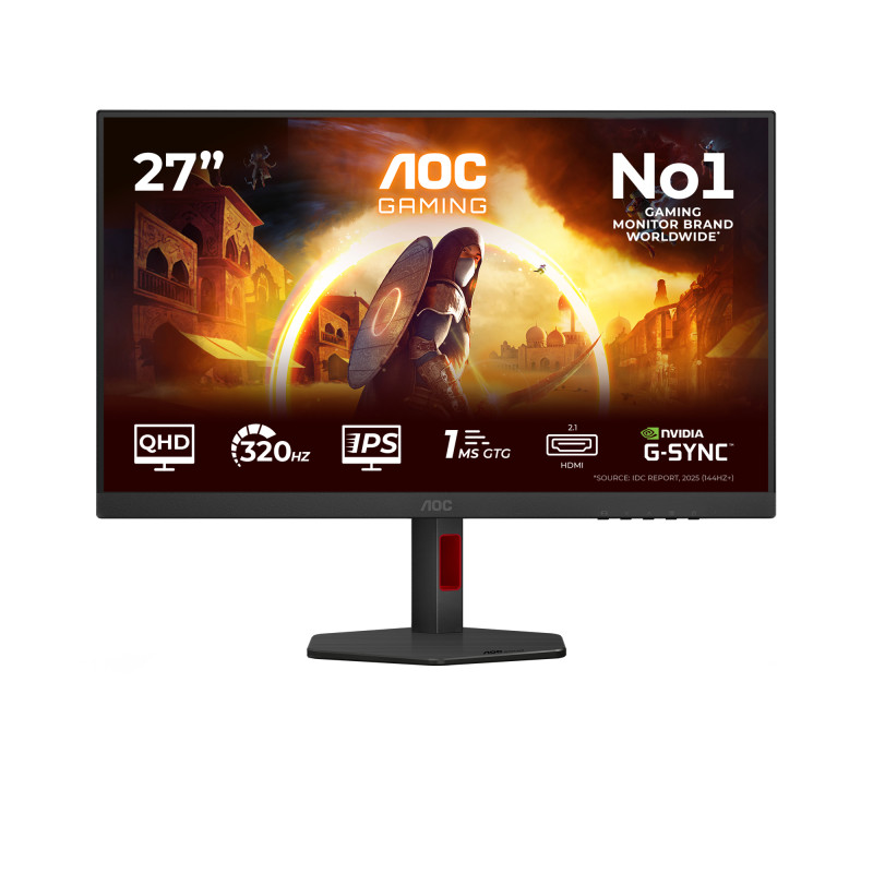 AOC Q27G4SRU G4 Q27G4SRU, 68,6 cm (27"), 2560 x 1440 Pixeles, Quad HD, LED, 1 ms, Negro, Rojo