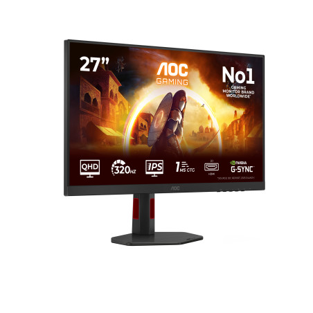 AOC Q27G4SRU G4 Q27G4SRU, 68,6 cm (27"), 2560 x 1440 Pixeles, Quad HD, LED, 1 ms, Negro, Rojo