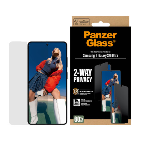 PanzerGlass PG50721 ® 2-Way Privacy Screen Protector Samsung Galaxy S26 Ultra | Ultra-Wide Fit w. EasyAligner, Samsung,