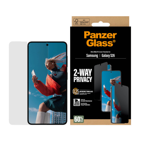 PanzerGlass PG14940 ® 2-Way Privacy Screen Protector Samsung Galaxy S26 | Ultra-Wide Fit w. EasyAligner, Samsung, Samsung -
