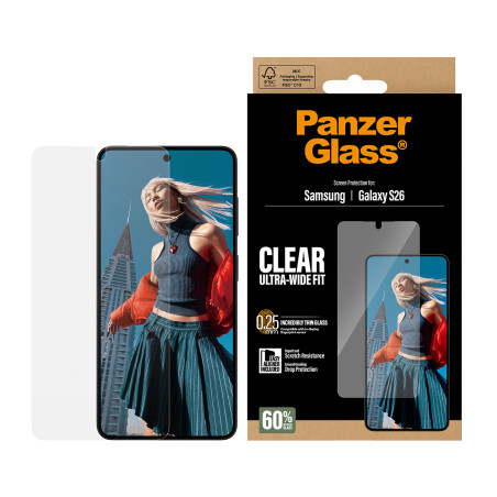 PanzerGlass PG34506 ® Screen Protector Samsung Galaxy S26 | Ultra-Wide Fit w. EasyAligner, Samsung, Samsung - Galaxy S26,