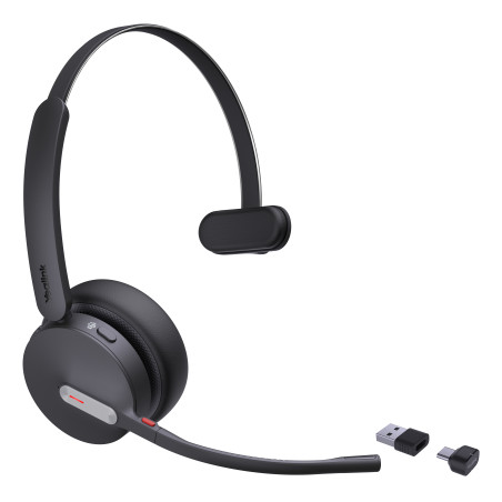 Yealink 1208705 BH70 Mono Teams, Inalámbrico, 20 - 20000 Hz, Oficina/Centro de llamadas, 91 g, Auriculares, Negro