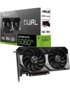 tarjeta grafica geforce rtx 5060 ti oc 8gb gddr7 dual fan reloj 2655 mhz 256-bit resolucion 7680 x 4320 entrada de alimentacion 