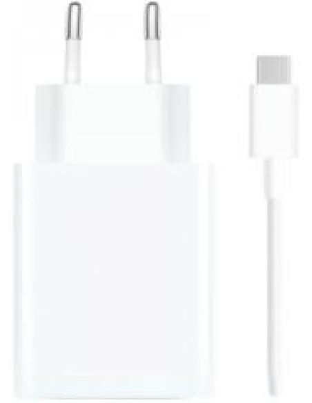 cargador de pared a usb-a 120w + cable identificacion inteligente de dispositivos blanco para smartphone