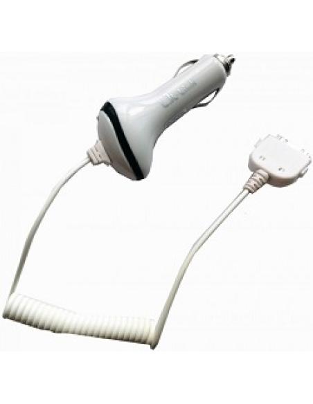 cargador para iphone 3/4/4s en coche color blanco