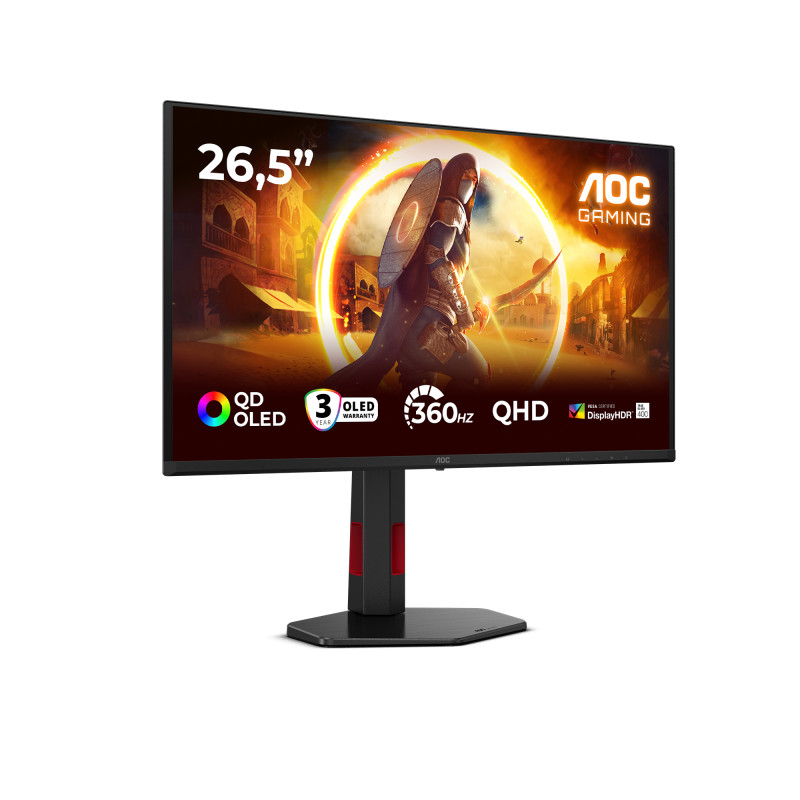 AOC Q27G4SDR G4 Q27G4SDR, 67,3 cm (26.5"), 2560 x 1440 Pixeles, Quad HD, QD-OLED, 0,03 ms, Negro, Rojo