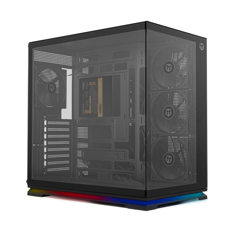 NOX NXHUMMERGALAXYBK Hummer GALAXY| Semitorre ATX compacta tira ARGB Ne, Midi Tower, PC, Negro, ATX, ITX, micro ATX, Vidrio