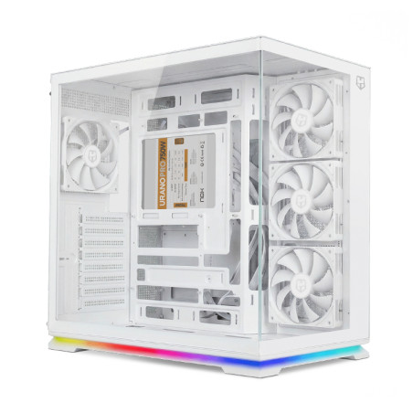 NOX NXHUMMERGALAXYWH Hummer GALAXY| Semitorre ATX compacta tira ARGB Ne, Midi Tower, PC, Blanco, ATX, ITX, micro ATX, Vidrio