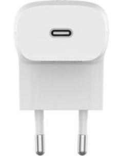 cargador de pared a usb-c 20w + cable usb-c 1 metro color blanco