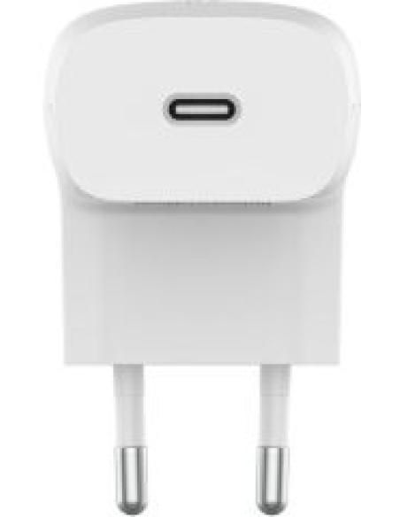 cargador de pared a usb-c 20w + cable usb-c 1 metro color blanco