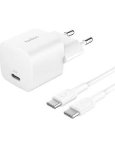 cargador de pared a usb-c 25w con cable usb-c 1m incluido blanco