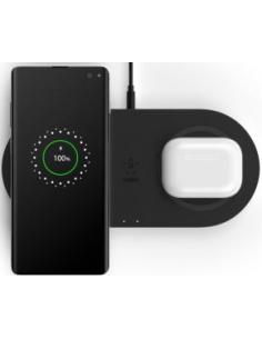 cargador inalambrico qi2 boost charge 10w doble para dispositivos apple negro