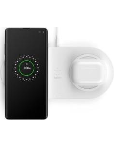 cargador inalambrico qi2 boost charge 10w doble para dispositivos apple color blanco