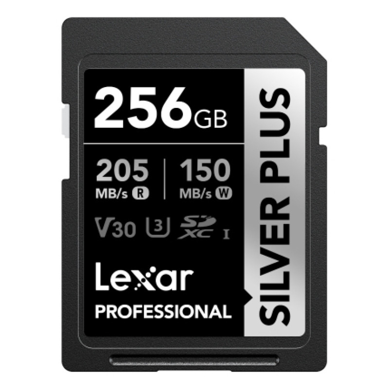 Lexar LSDSIPL256G-BNNNG Professional SDXC SilverP UHS-I, 256 GB, SDXC, UHS-I, 205 MB/s, 150 MB/s, Negro