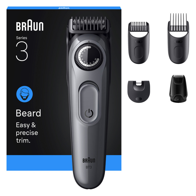 Braun BT3560 BeardTrimmer 3 BT3560, Batería, Negro, Gris