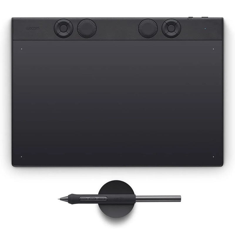 Wacom PTK670K0B Intuos Pro Medium – 2025, 263 x 148 mm, USB/Bluetooth, Pluma, 16:9, 1,8 m, Negro