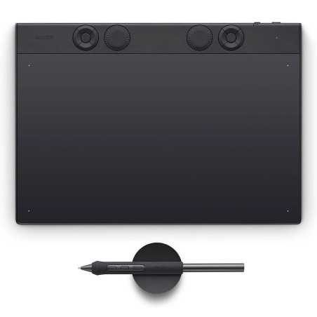 Wacom PTK670K0B Intuos Pro Medium – 2025, 263 x 148 mm, USB/Bluetooth, Pluma, 16:9, 1,8 m, Negro