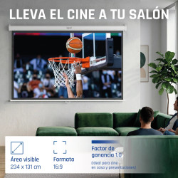 iggual IGG319284 Pantalla manual 16:9 106" 234x131 cm, Manual, 2,69 m (106"), 2,34 m, 131 cm, 16:9, Blanco mate 2