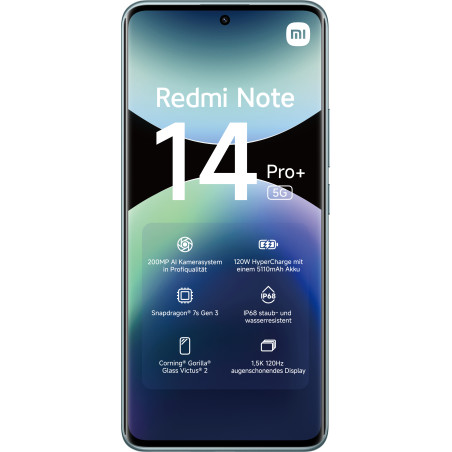 Xiaomi MZB0IJAEU Redmi Note 14 Pro+ 5G, 16,9 cm (6.67"), 2712 x 1220 Pixeles, 8 GB, 256 GB, 200 MP, Azul