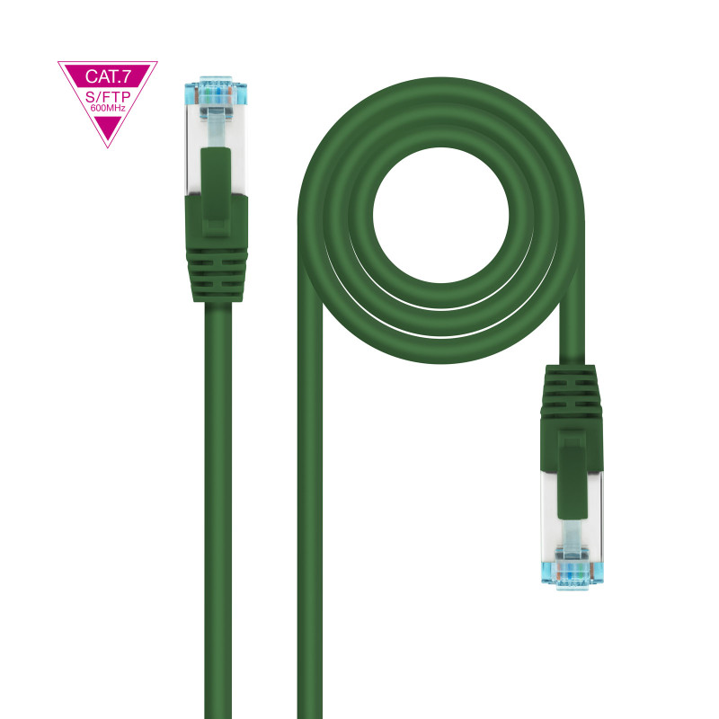 Nanocable 10.20.1700-L30-GR Cable de Red Cat.7 600MHZ LSZH SFTP PIMF AWG26, Verde, 30 cm, 0,3 m, Cat7, SF/UTP (S-FTP), RJ-45,