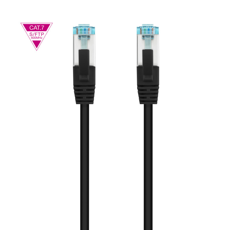 Nanocable 10.20.1700-L25-BK Cable de Red Cat.7 600MHZ LSZH SFTP PIMF AWG26, Negro, 25 cm, 0,25 m, Cat7, SF/UTP (S-FTP), RJ-45,