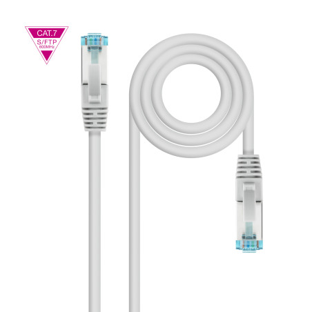 Nanocable 10.20.1700-L30 Cable de Red Cat.7 600MHZ LSZH SFTP PIMF AWG26, Gris, 30 cm, 0,3 m, Cat7, SF/UTP (S-FTP), RJ-45,