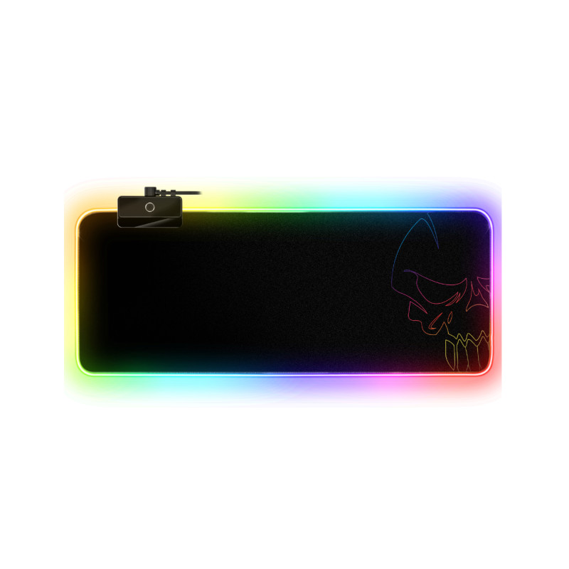 Spirit of Gamer SOG-PADXXRGB Darkskull, Negro, Multicolor, Monocromo, Tela, Caucho, USB con suministro de corriente, Base
