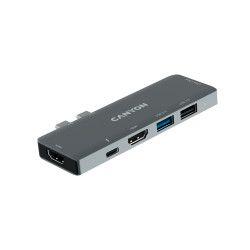 Canyon CNS-TDS05B DS-5, USB 2.0 Type-C, Gris, SD, 60 Hz, USB 2.0, Aluminio