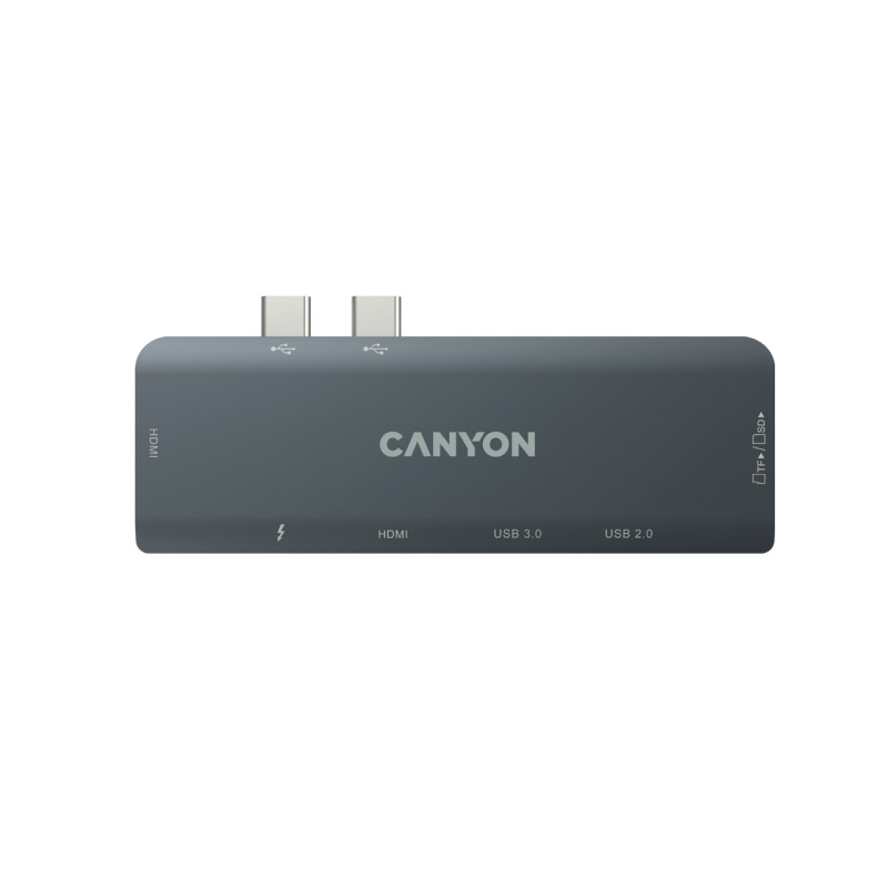 Canyon CNS-TDS05B DS-5, USB 2.0 Type-C, Gris, SD, 60 Hz, USB 2.0, Aluminio